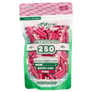 Purize - Filtry węglowe XTRA-SLIM 250szt 6mm PINK