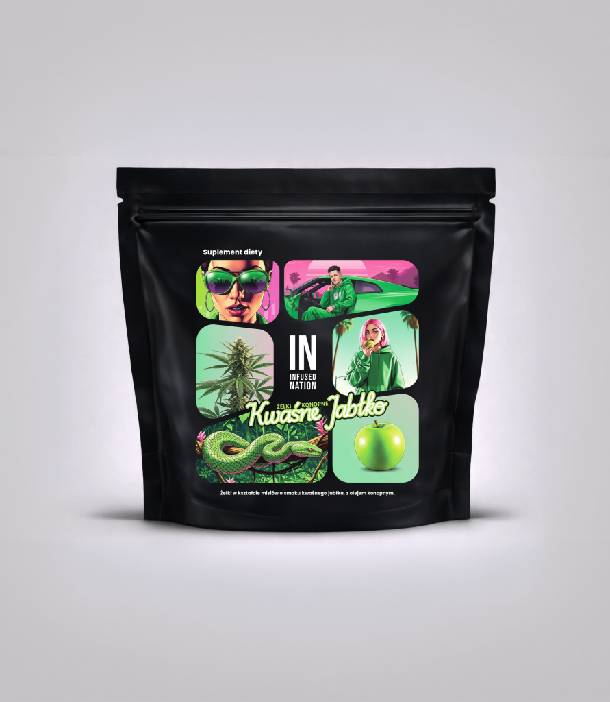 INFUSED NATION Żelki konopne - Kwaśne Jabłko 140g
