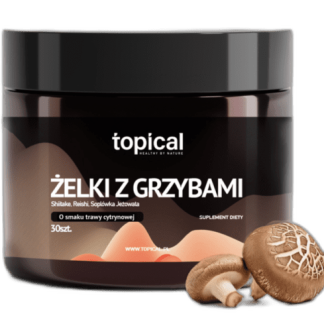 TOPICAL - Żelki z grzybami / adaptogenami Soplówka Jeżowata (Lion’s mane) Shiitake Reishi – 7200MG