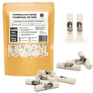 Filterki Węglowe Flowrolls 6mm Białe – 420szt