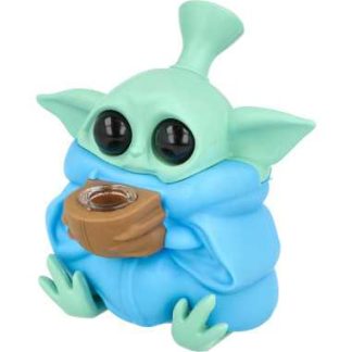 Bongo silikonowe Baby Yoda - niebieski