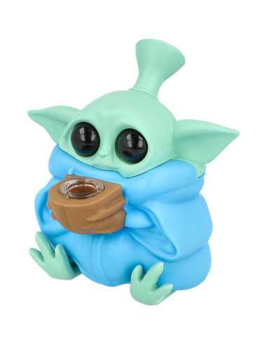 Bongo silikonowe Baby Yoda - niebieski