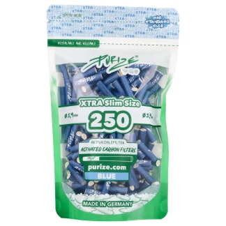 Purize - Filtry węglowe XTRA-SLIM 250szt 6mm BLUE