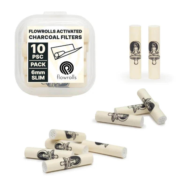 Filterki Węglowe Flowrolls 6mm Białe – 10szt