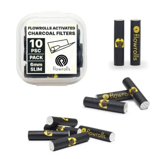 Filterki Węglowe Flowrolls 6mm Czarne – 10szt
