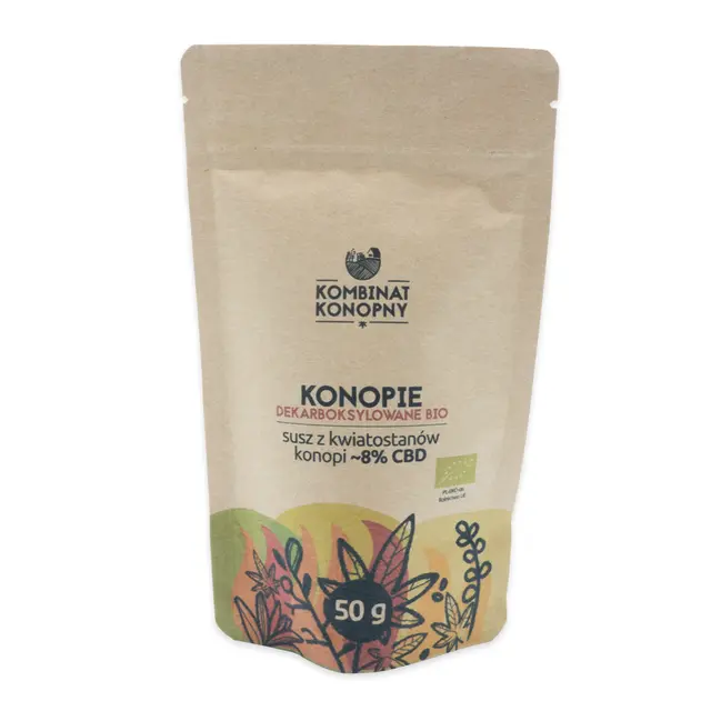 Kombinat konopny – Konopie dekarboksylowane BIO – Susz z kwiatostanów konopi ~8% CBD 50g