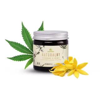 Naturalny dezodorant konopny w kremie z CBD o zapachu wanilii i kwiatów Ylang Ylang 65g HempKing