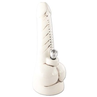 Bongo ceramiczne białe WACEK wys. 29 cm z metalowym cybuchem