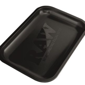 RAW Black Matte - Mała czarna matowa metalowa tacka do kręcenia