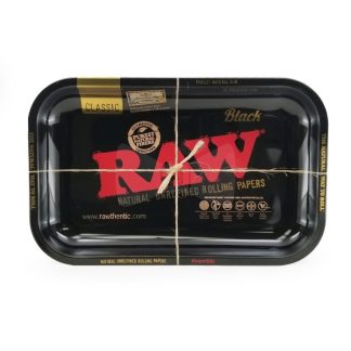 RAW Black - Duża czarna metalowa tacka do kręcenia
