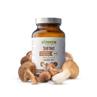 Shiitake 400 mg - 40% polisacharydów, 30% beta-glukanów - 90 kapsułek Biowen