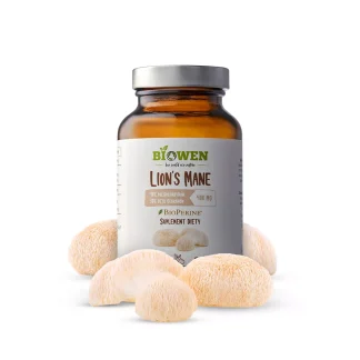 Lion’s Mane (Soplówka jeżowata) 400 mg - 40% polisacharydów, 30% beta-glukanów - 90 kapsułek