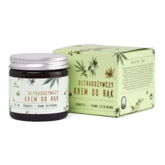 Ultraodżywczy konopny krem do rąk z CBD o zapachu trawy cytrynowej 50ml HempKing